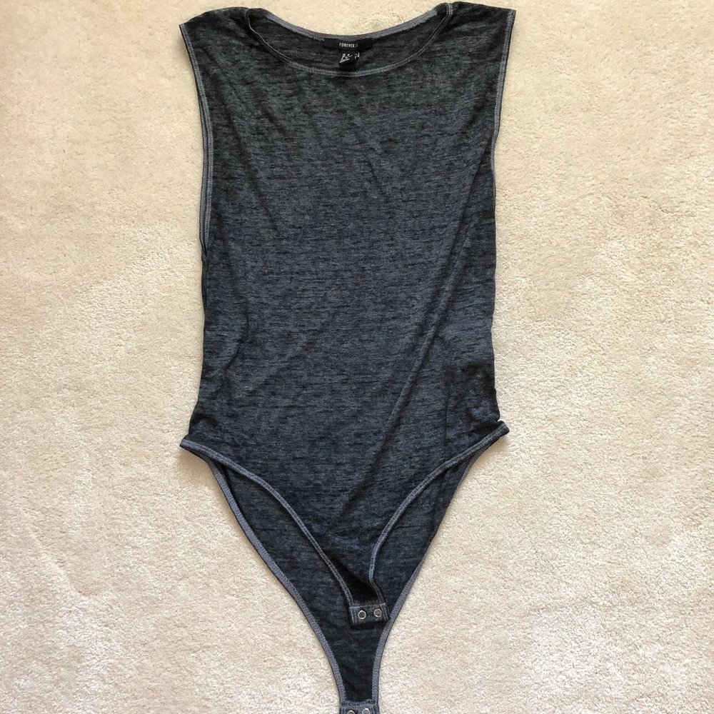 Forever21 Marled Knit Bodysuit, size M